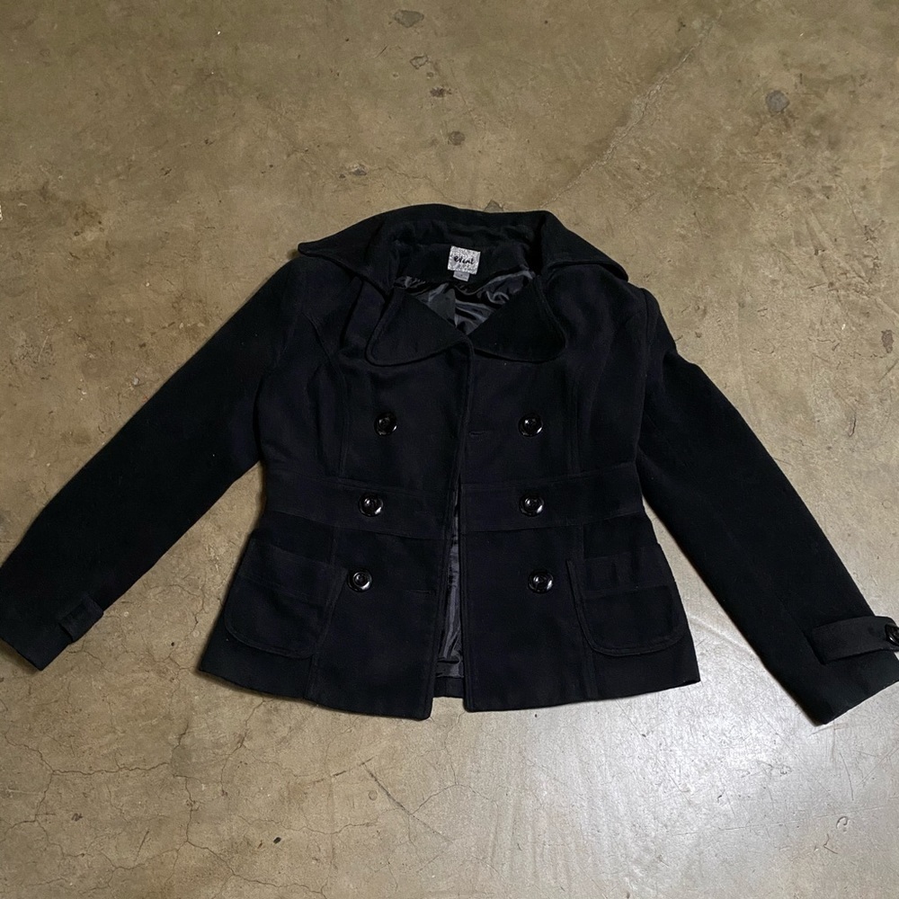 Black coat with button detail